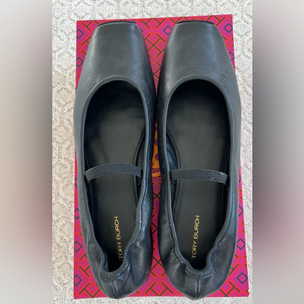 Brand new never worn Tory Burch black ballet shoes